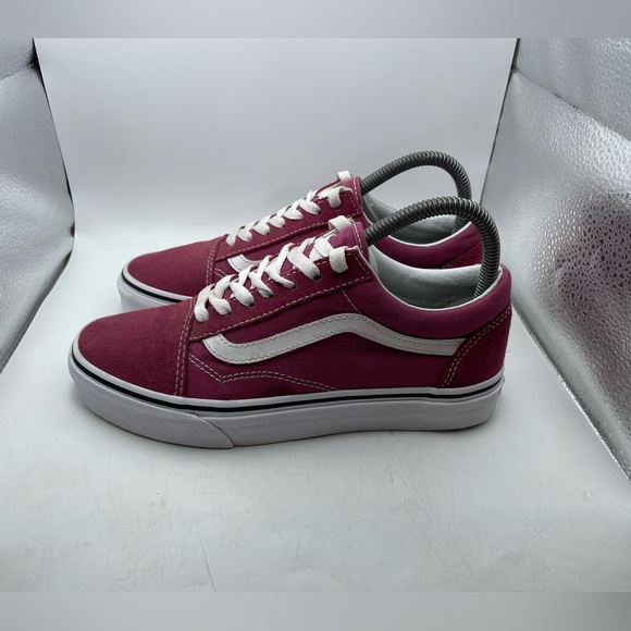 Vans Old Skool Burgundy and White Sneakers women’s size 7 - Picture 1 of 9